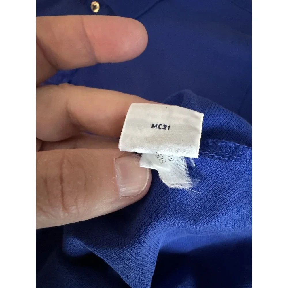 Polo Ralph Lauren Shirt Pima Stretch Mesh‎ Blue Short Sleeve Mens L Preppy Golf